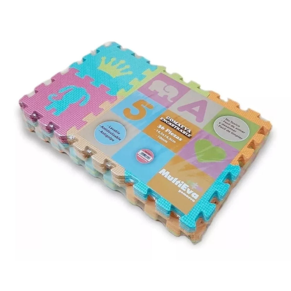 MultiEva Piso de Goma Eva de 15cm x 15cm color pastel 93219P