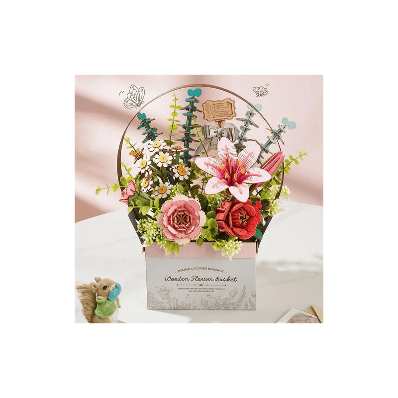 Robotime Puzzle Rolife Wooden Flower Basket TW03H