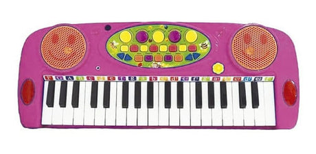 Organo Electrónico con micrófono 37 Teclas Rosa 1035452
