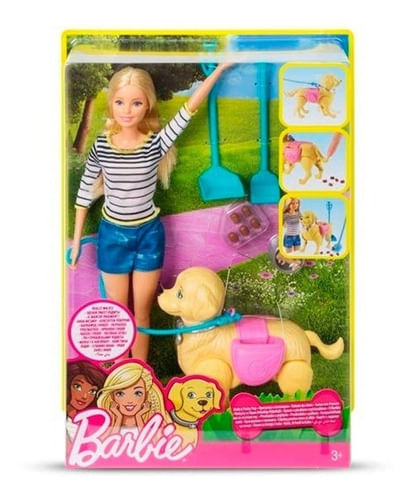 Barbie Muñeca Paseo De Perrito Dwj68