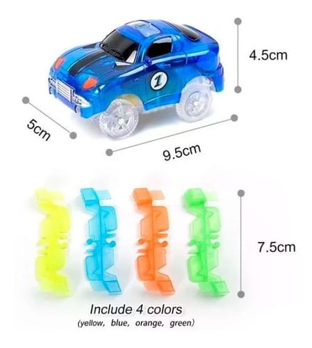 Pista Magnific Tracks Mediana 165 Pzas Auto Luminoso