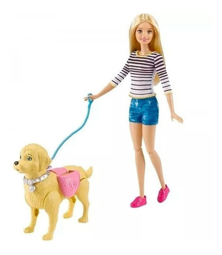 Barbie Muñeca Paseo De Perrito Dwj68