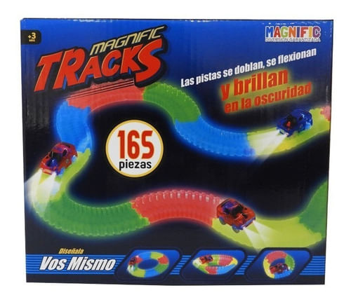 Pista Magnific Tracks Mediana 165 Pzas Auto Luminoso