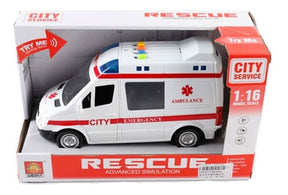 Ambulancia A Fricción con luz Y Sonido 1483523