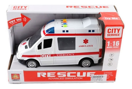 Ambulancia A Fricción con luz Y Sonido 1483523