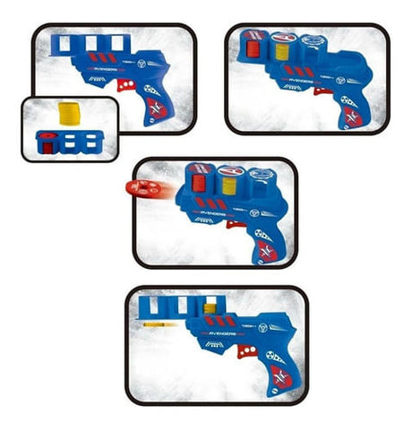 Pistola Avengers Shooter Disc Con 18 Discos Ditoys 2362