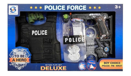 Set Policia Pistola con luz Y Sonido, Chaleco + 8 Acc. 1733939