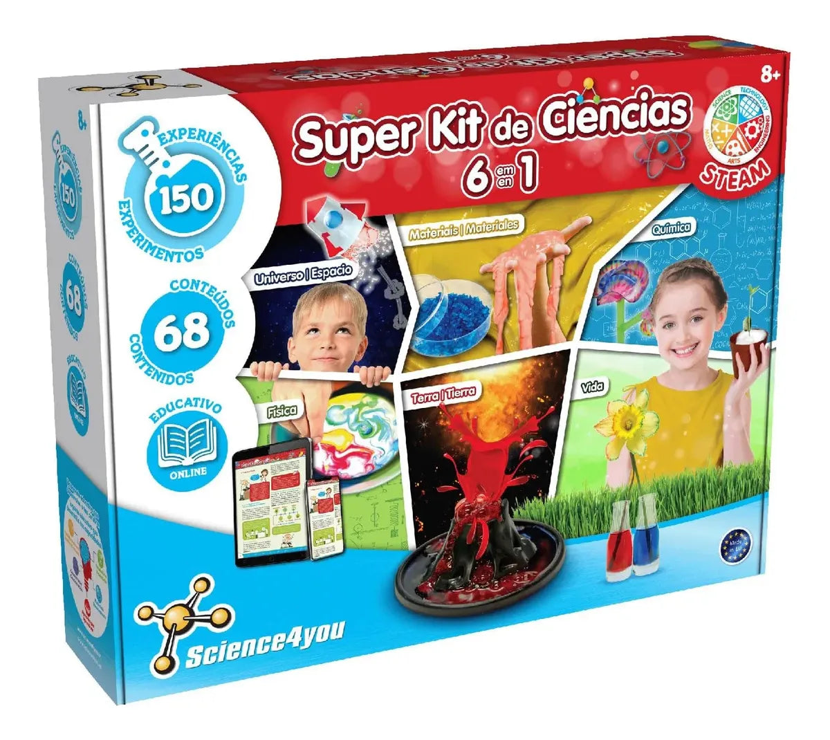 Science4you Kit Super Science 6 en 1 150 Experimentos 80002186 615168