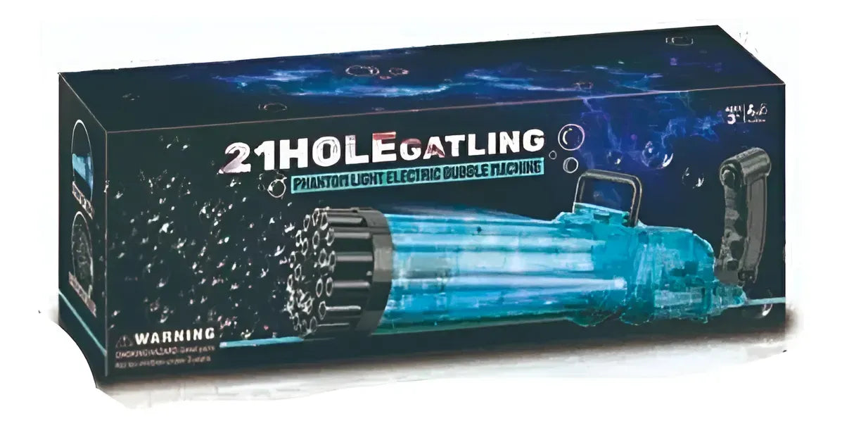Pistola Burbujero A Pila 21 Agujeros Luces Kb1126 Negro Shine