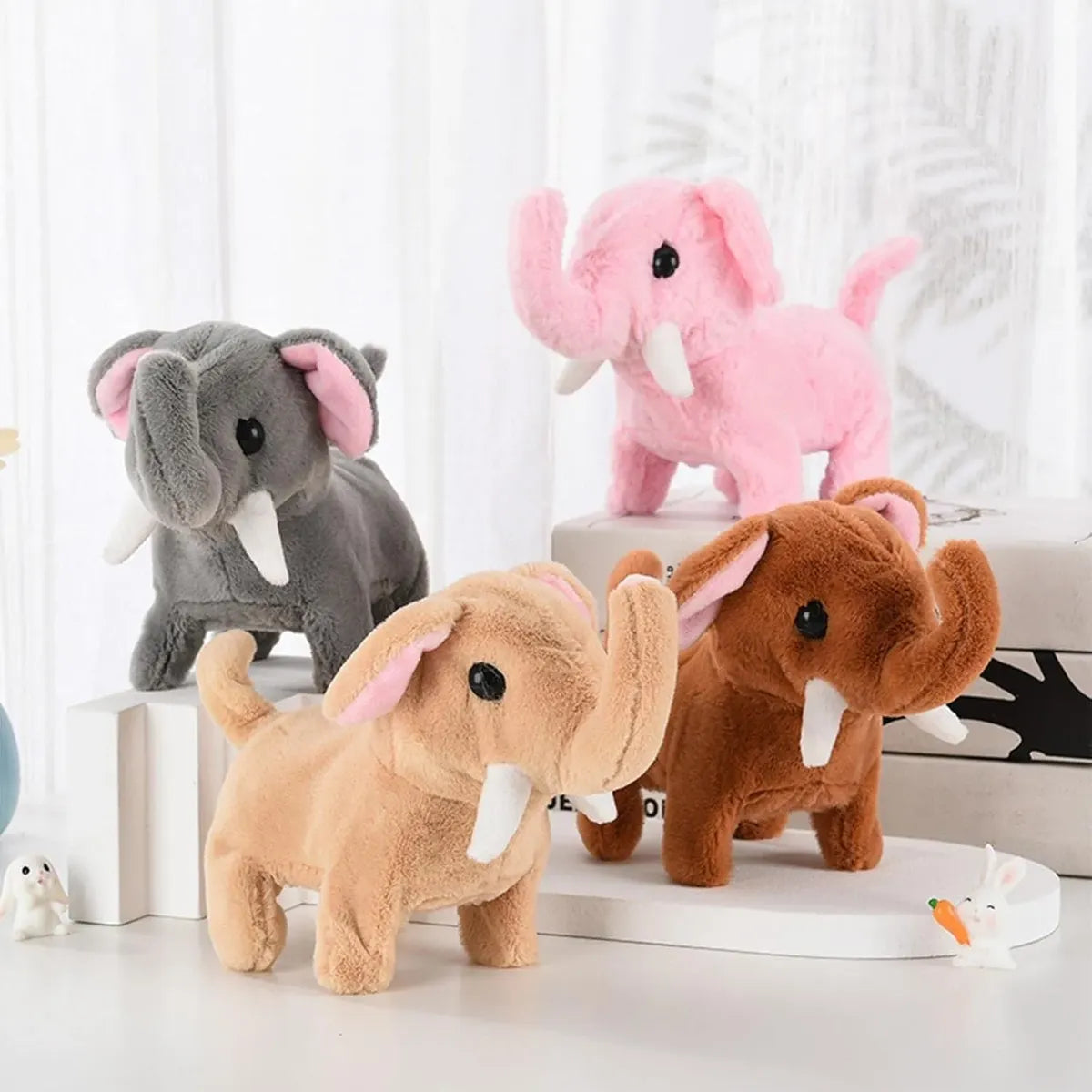 Elefante de Peluche a Pila Shine KL258