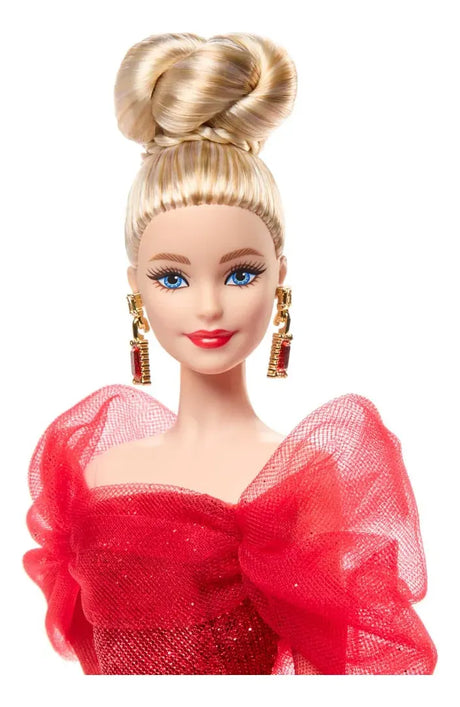 Barbie Muñeca Signature 80º Aniversario Con Vestido Rojo JBJ17