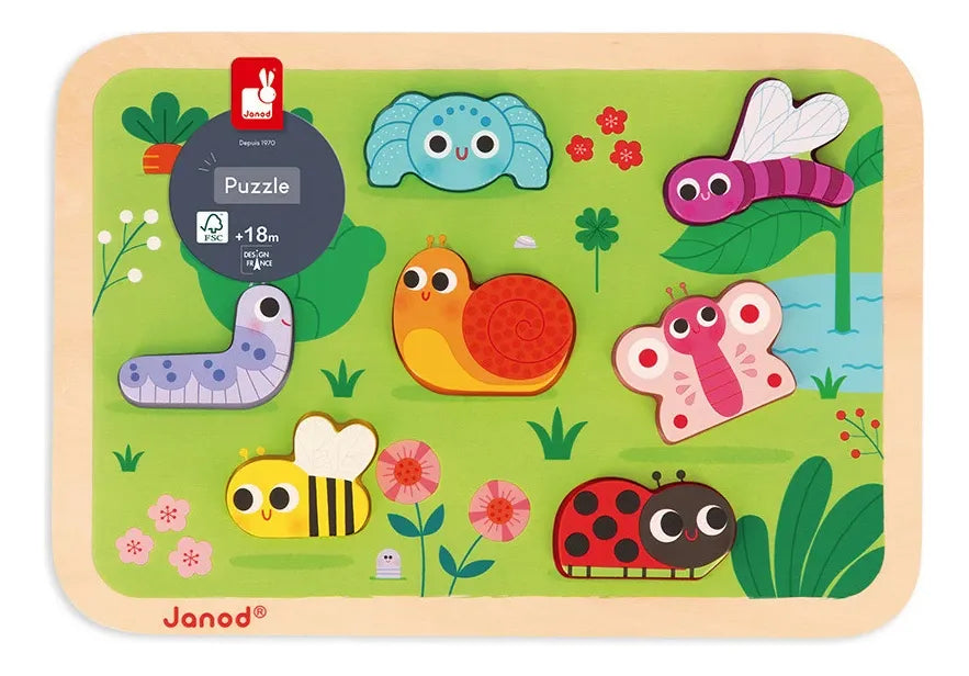 Janod Chunky Rompecabeza Puzzle Del Jardin 7 Piezas J07120