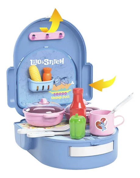 Valija Mochila Fashion Schoolbag Stitch Kitchen Ikdis070 Azul