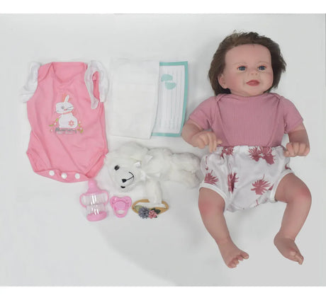 Muñeca Newborn 50 cm Realista con Cabello y Accesorios S43537