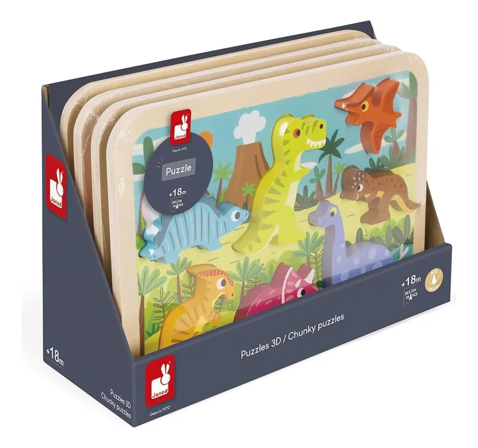 Janod Chunky Rompecabeza Puzzle 7 Piezas Dinosaurios J07054