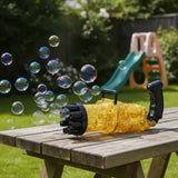 Burbujero Pistola Glitter 8 Agujeros A Pila Con Luces Kb1124 Golden Shine