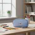 Cartuchera Escolar Doble Cierre Sl2505c Kinderland Celeste