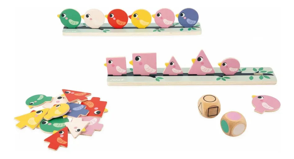Janod Clasificador Formas Tamaños Y Colores Pájaros J05089