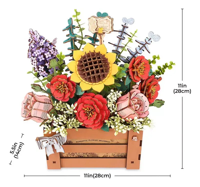 Robotime Puzzle 3d Caja De Flores Tw02h Rowood