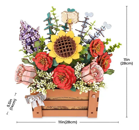 Robotime Puzzle 3d Caja De Flores Tw02h Rowood