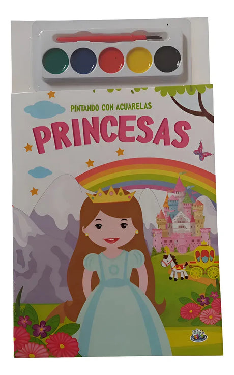 Kit X10 Sets Para Pintar Con Acuarelas Princesas Bk-330