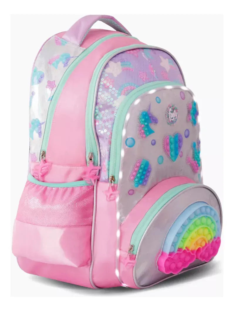 Footy Mochila de espalda de 18" Rainbow Pop It con luz led F6303.01.UNICO