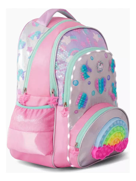 Footy Mochila de espalda de 18" Rainbow Pop It con luz led F6303.01.UNICO