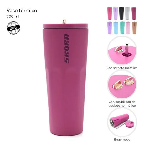 Vaso termico con bombilla 700 ml 40587