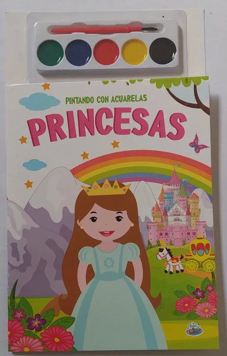 Kit X10 Sets Para Pintar Con Acuarelas Princesas Bk-330