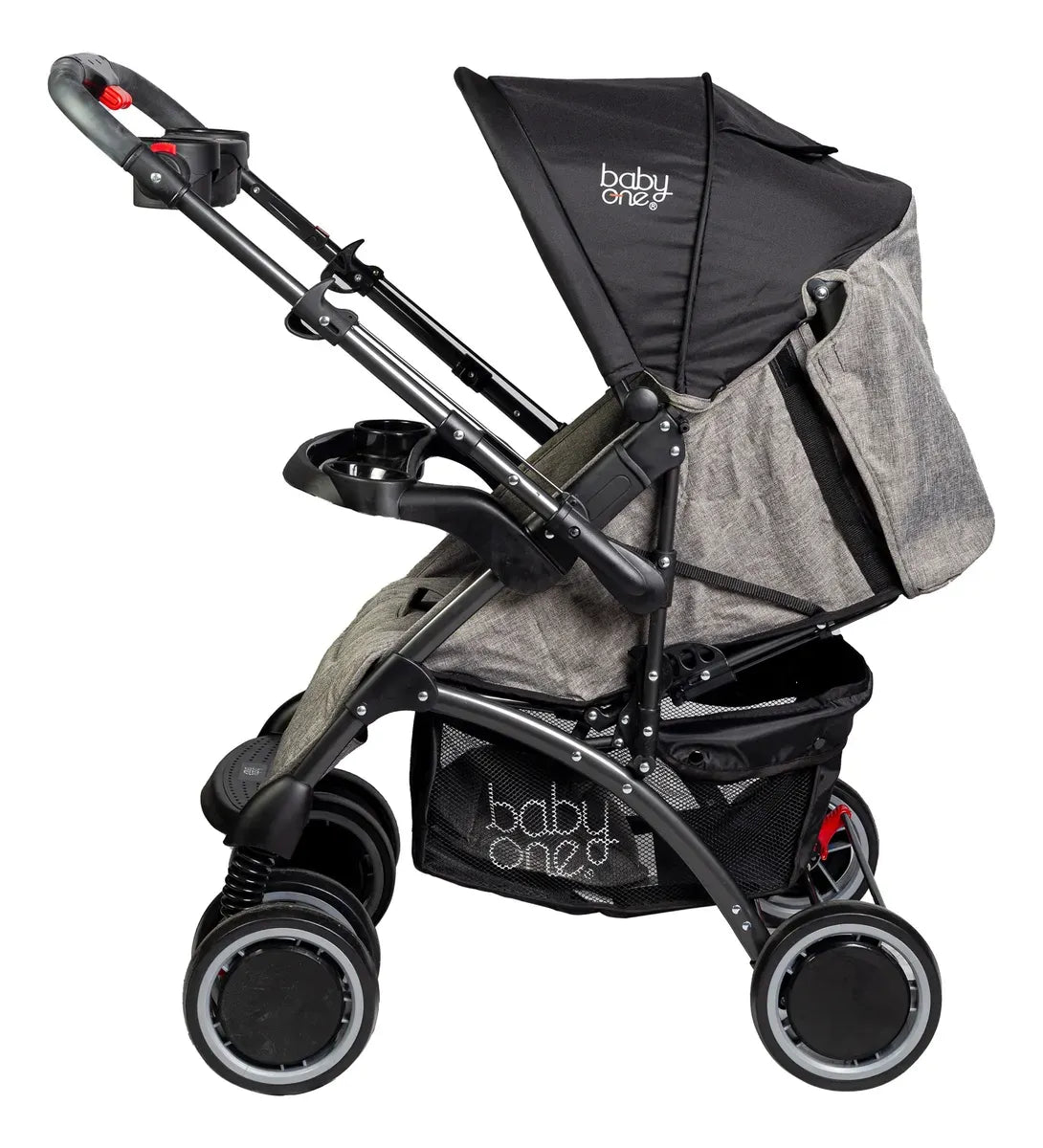 Baby One Coche Trend Pro travel system con manija rebatible color negro D/E BOTS-011S