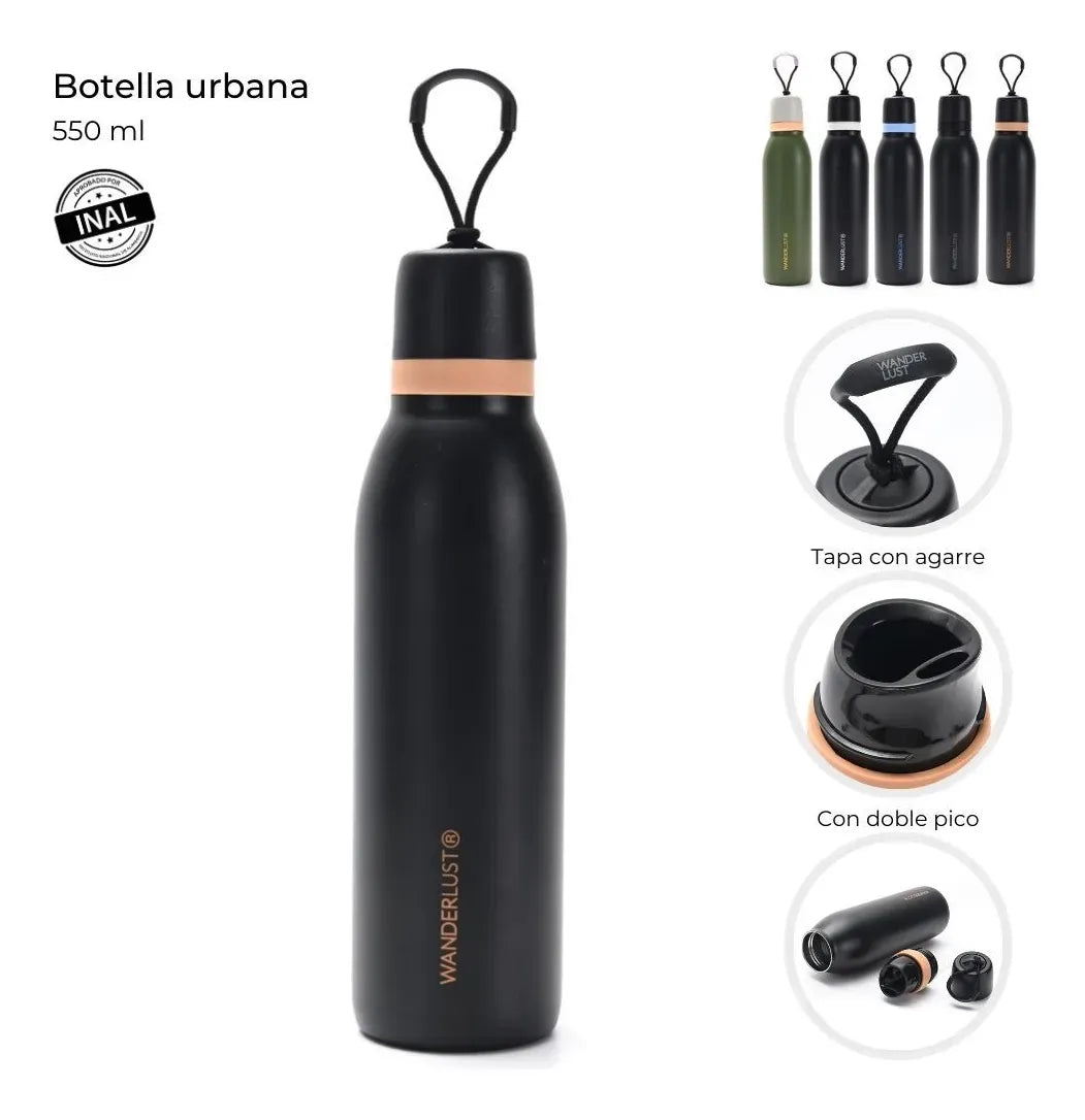 Botella termica urbana con tapa 550 ml 40633
