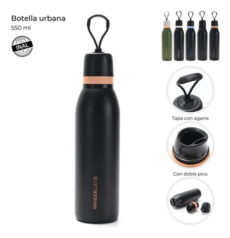 Botella termica urbana con tapa 550 ml 40633
