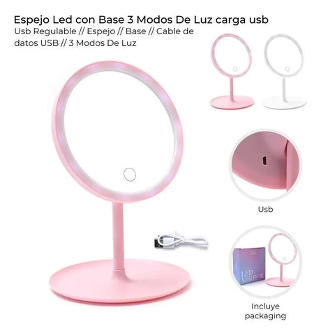 Skora Beauty Espejo Led Con Base 39008