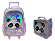 Combo Escolar Mochila Panda 18p + Lunchera Zykl004 Shine Lila Con Rosa