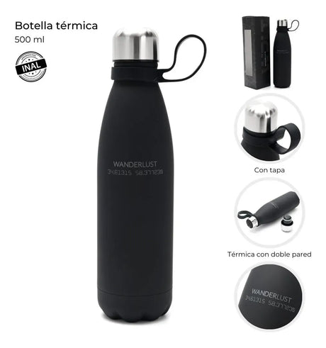 Wanderlust Botella Termica Engomada 500ml 40607