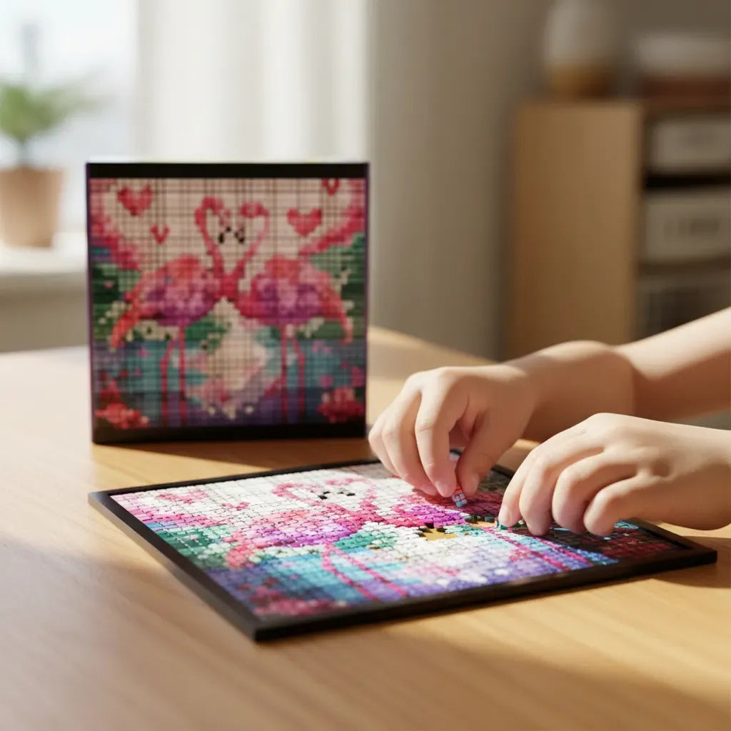 Puzzle Grid Arte En Pixeles Flamencos 2000pzs 3104810 Shine