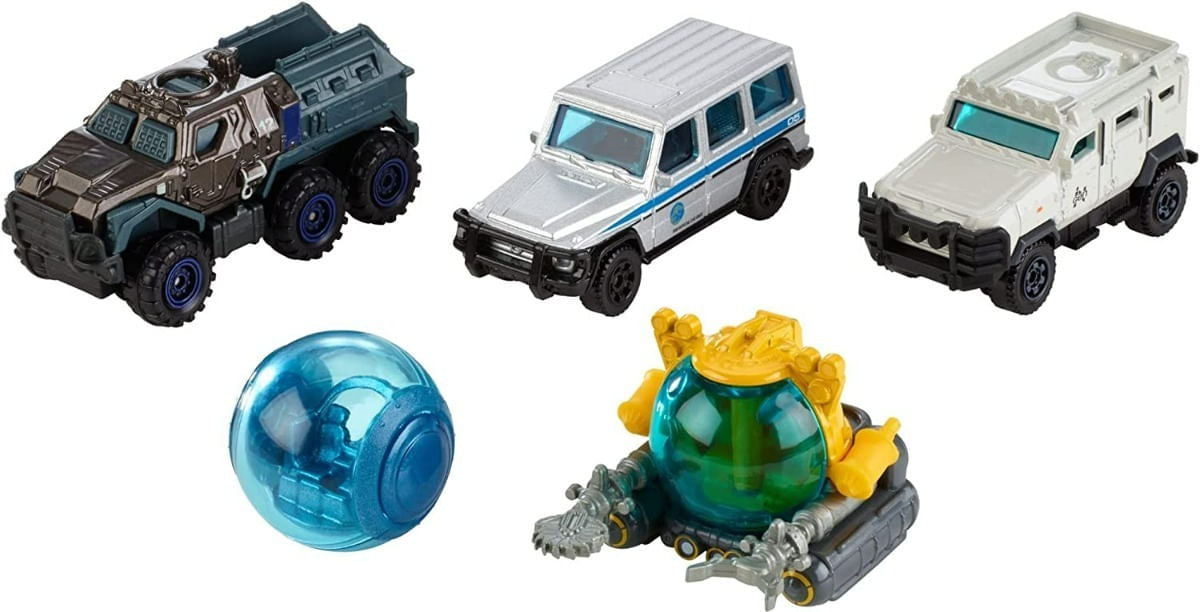 Jurassic World Matchbox Pack De 5 Autos Fmx40 Mattel
