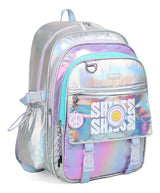 Chimola Mochila de espalda de 17" Shiny Blocks Silver TR156