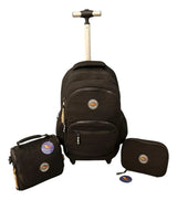 Combo Mochila 18p Carrito + Lunchera + Cartuchera Kinderland Negro-sl2504-sl2501-sl2503