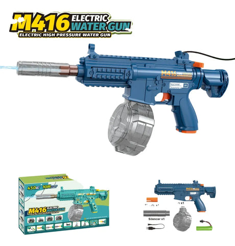Pistola De Agua MINI M416 Eléctrica Recargable AZUL KB1356