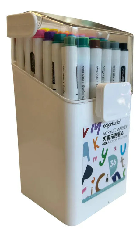 Marcadores Acrílicos con Estuche X36 Colores SL7103