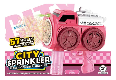 Pistola Burbujero Doble Recargable Con Luces Kb1355 Shine Rosa