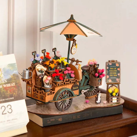 Robotime Puzzle 3d Carro De Flores Tgs03 Rolife