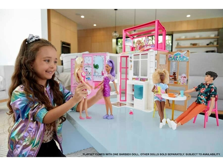 Barbie Casa 2 Pisos Amueblada Para Muñecas Hcd48 Mattel