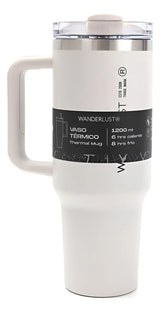 Wanderlust Vaso Termico Con Bombilla 1200ml Blanco 40123
