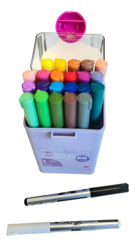 Marcadores Acrílicos con Estuche X24 Colores SL7107