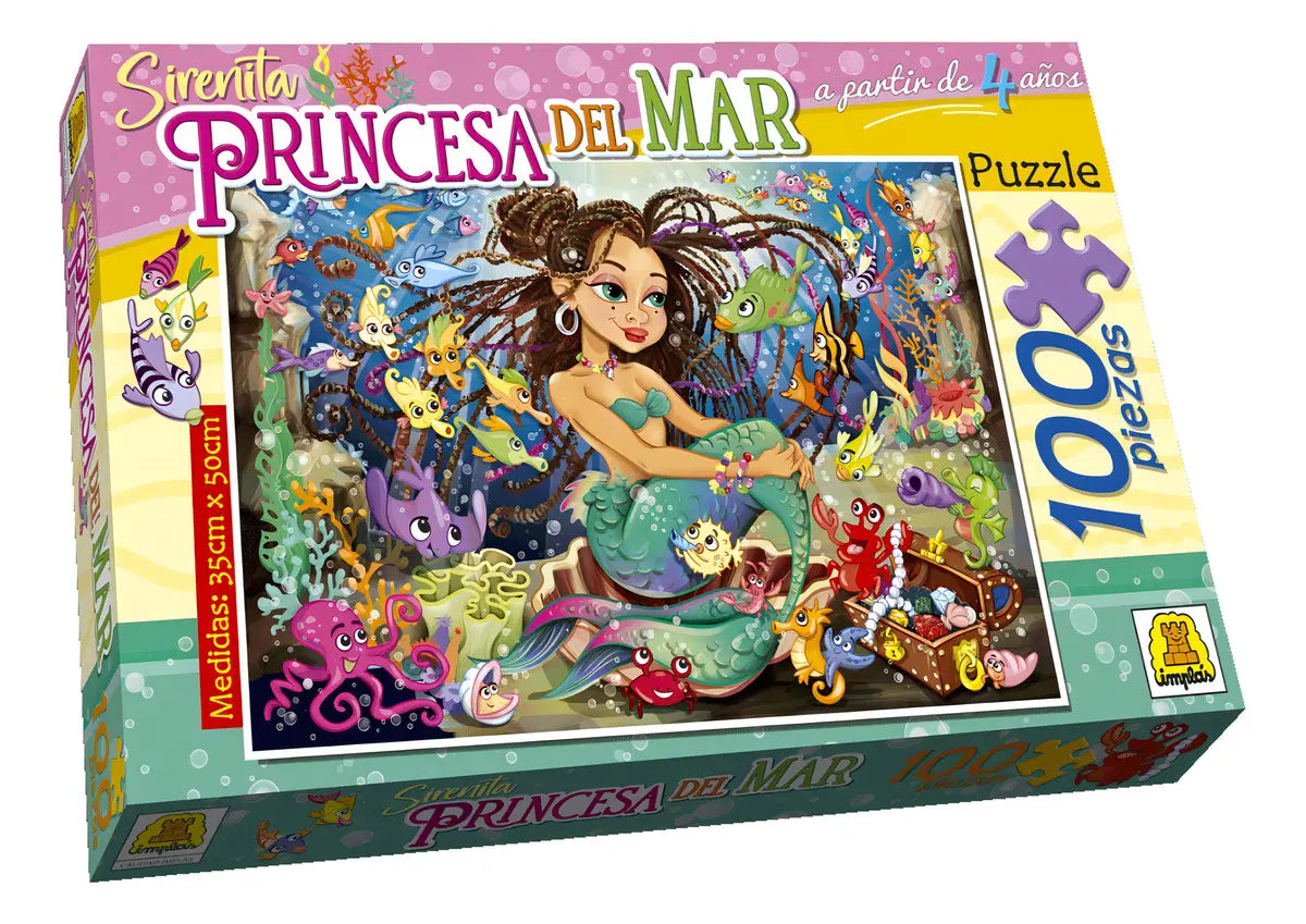 Puzzle Sirenita Princesa Del Mar 100pzs 208