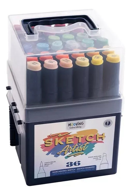 Mooving Serious Coloring Sketch Artist Marcadores en estuche de 36 unidades 3022236