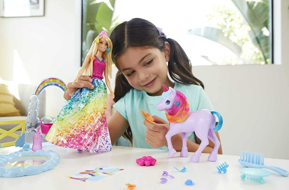 Muñeca Barbie Dreamtopia Con Unicornio Gtg01 Mattel