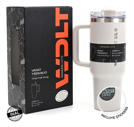 Wanderlust Vaso Termico Con Bombilla 1200ml Blanco 40123